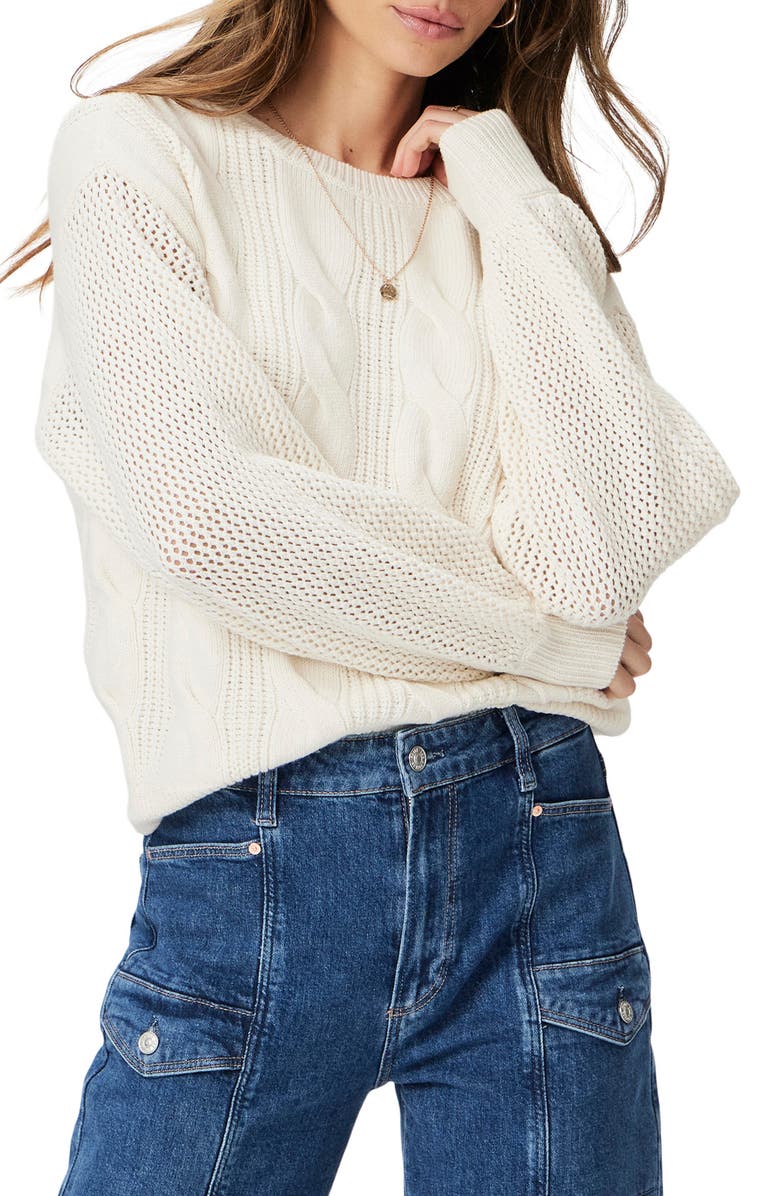PAIGE Osanne Cable Stitch Sweater, Main, color, Ivory