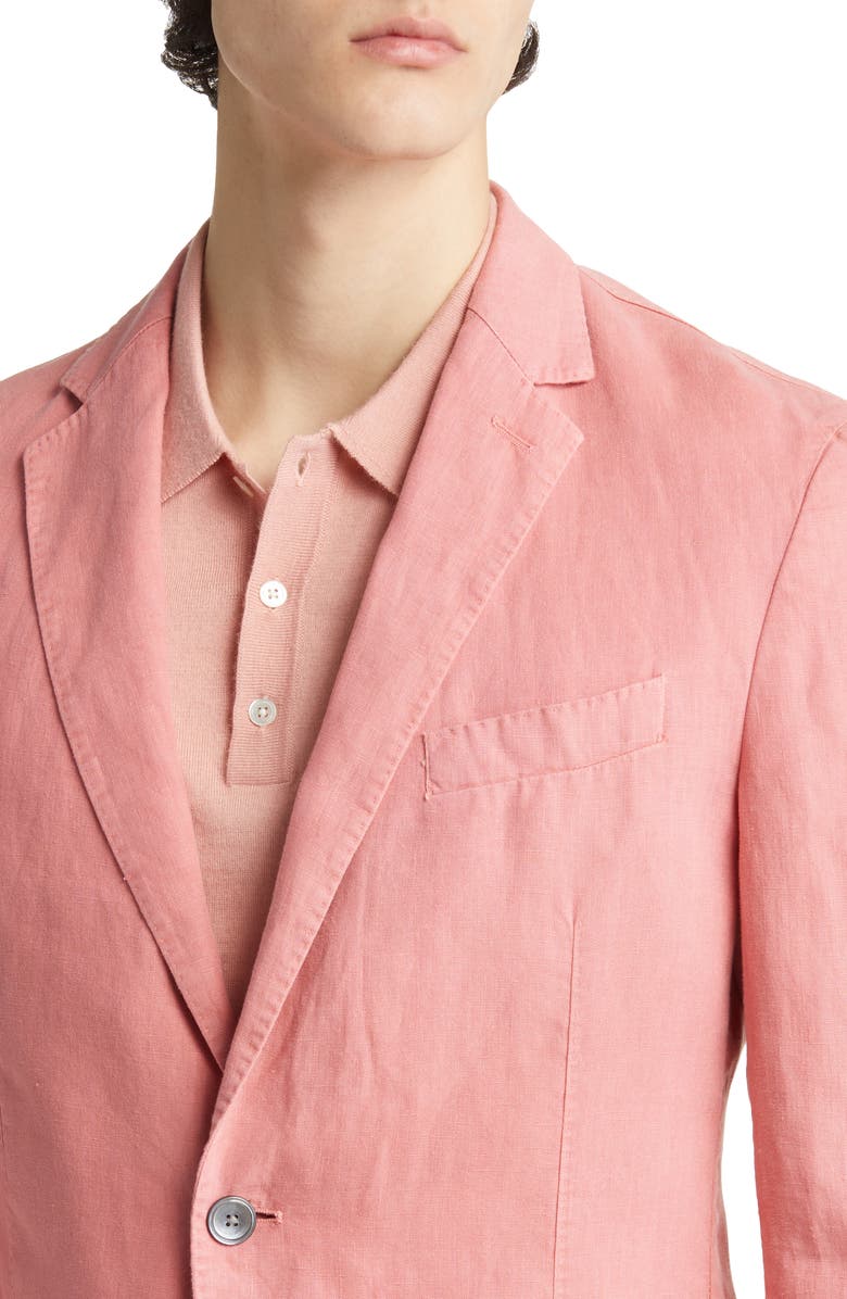 BOSS Hanry Slim Fit Linen Sport Coat, Alternate, color, Open Pink