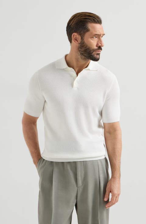 Rib knit polo