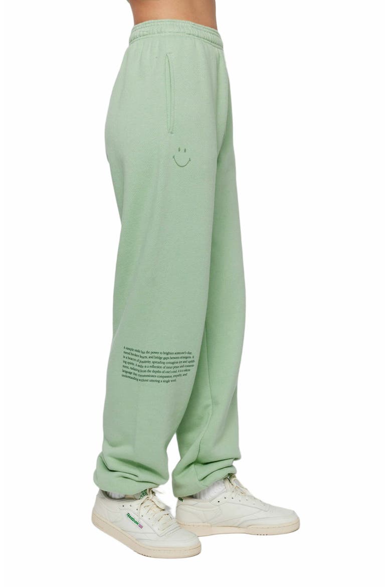 Smiley Connections Sweatpants, Alternate, color, GREEN