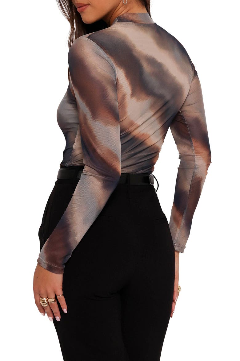 Zallocco Long Sleeve Mesh Top, Alternate, color, OMBRE STRIPE