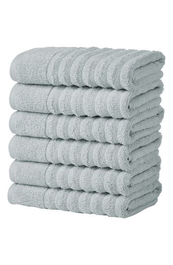 Woven & Weft Combed Cotton 6-pack Hand Towels In Gray