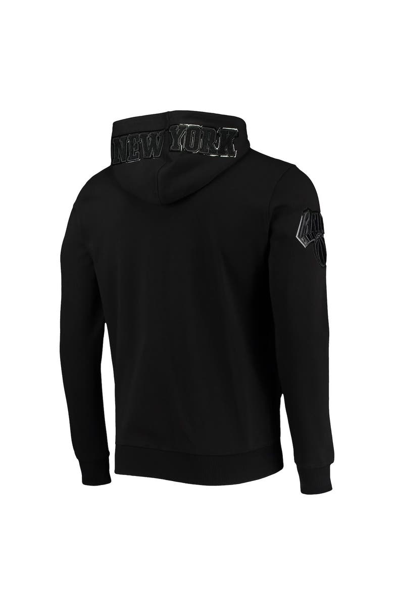 PRO STANDARD Men's Pro Standard New York Knicks Triple Black Gloss Pullover Hoodie, Alternate, color, Black