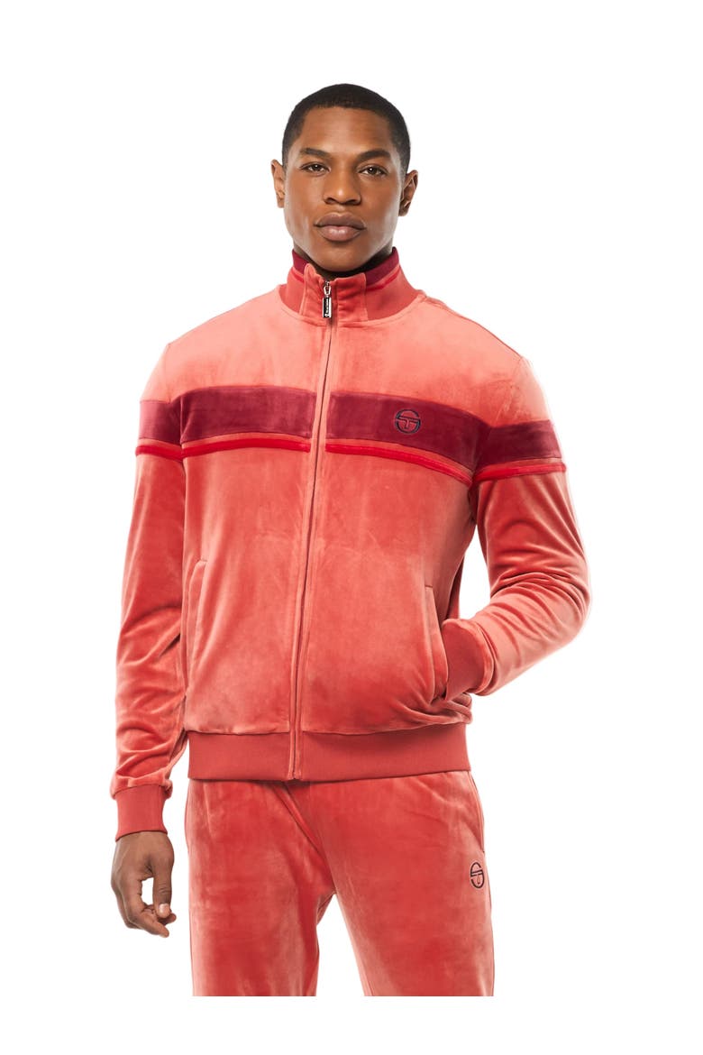 Damarindo Velour Track Jacket, Main, color, HOT SAUCE