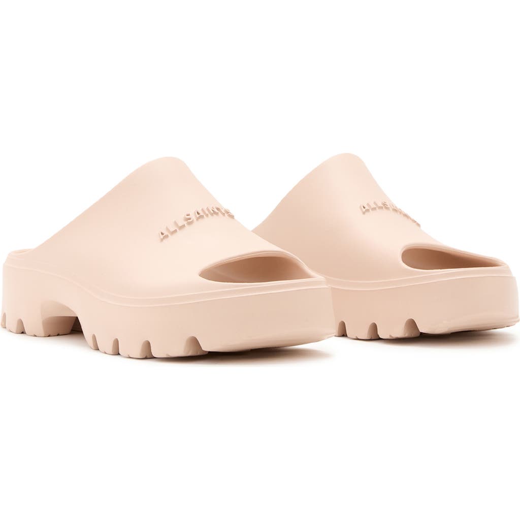 Allsaints Eclipse Platform Slide Sandal In Rose Dust Pink