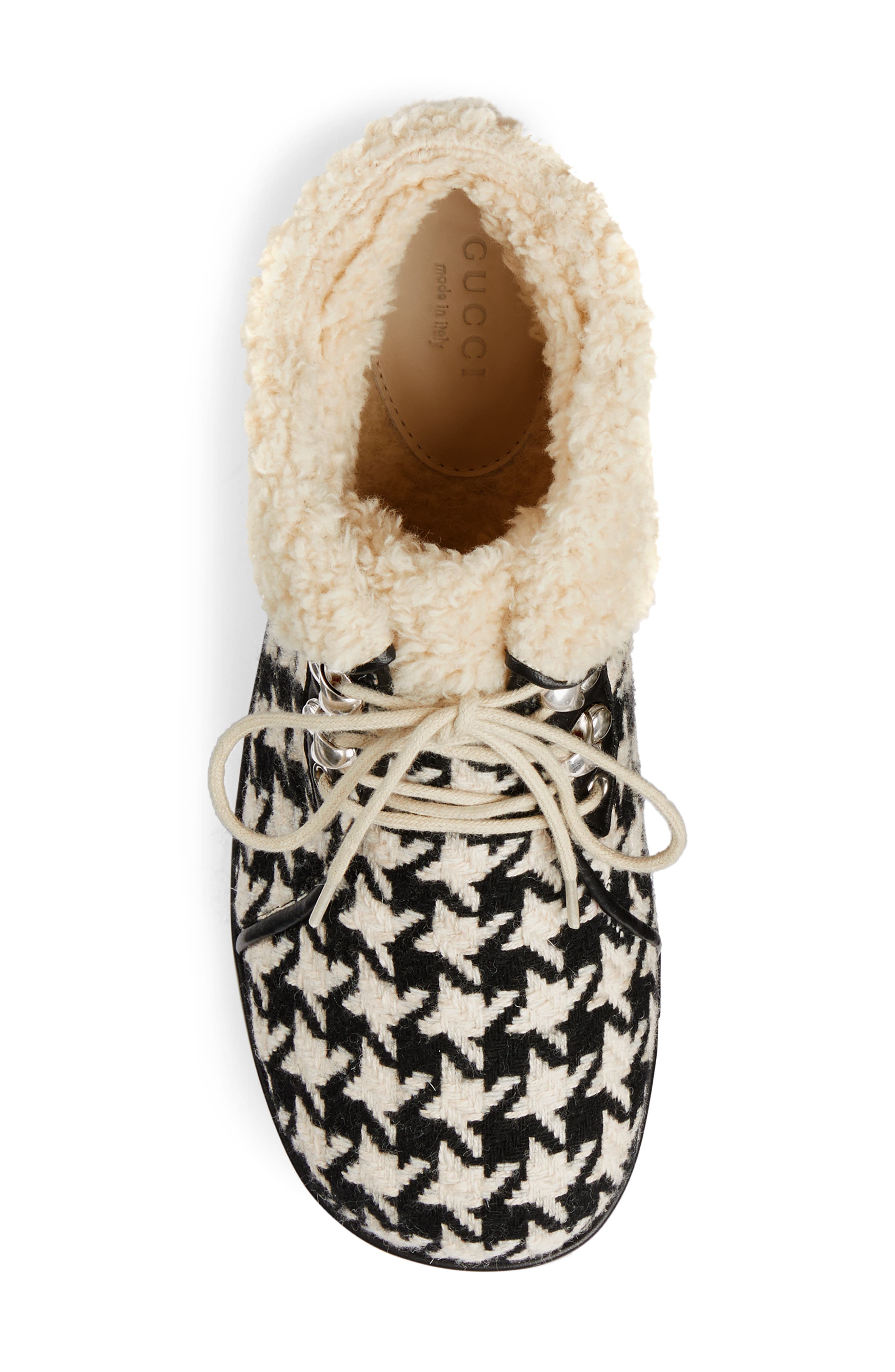 Gucci Victor Studded Faux Shearling Lined Bootie, Alternate, color, 