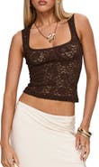Princess Polly Dennington Sheer Lace Tank