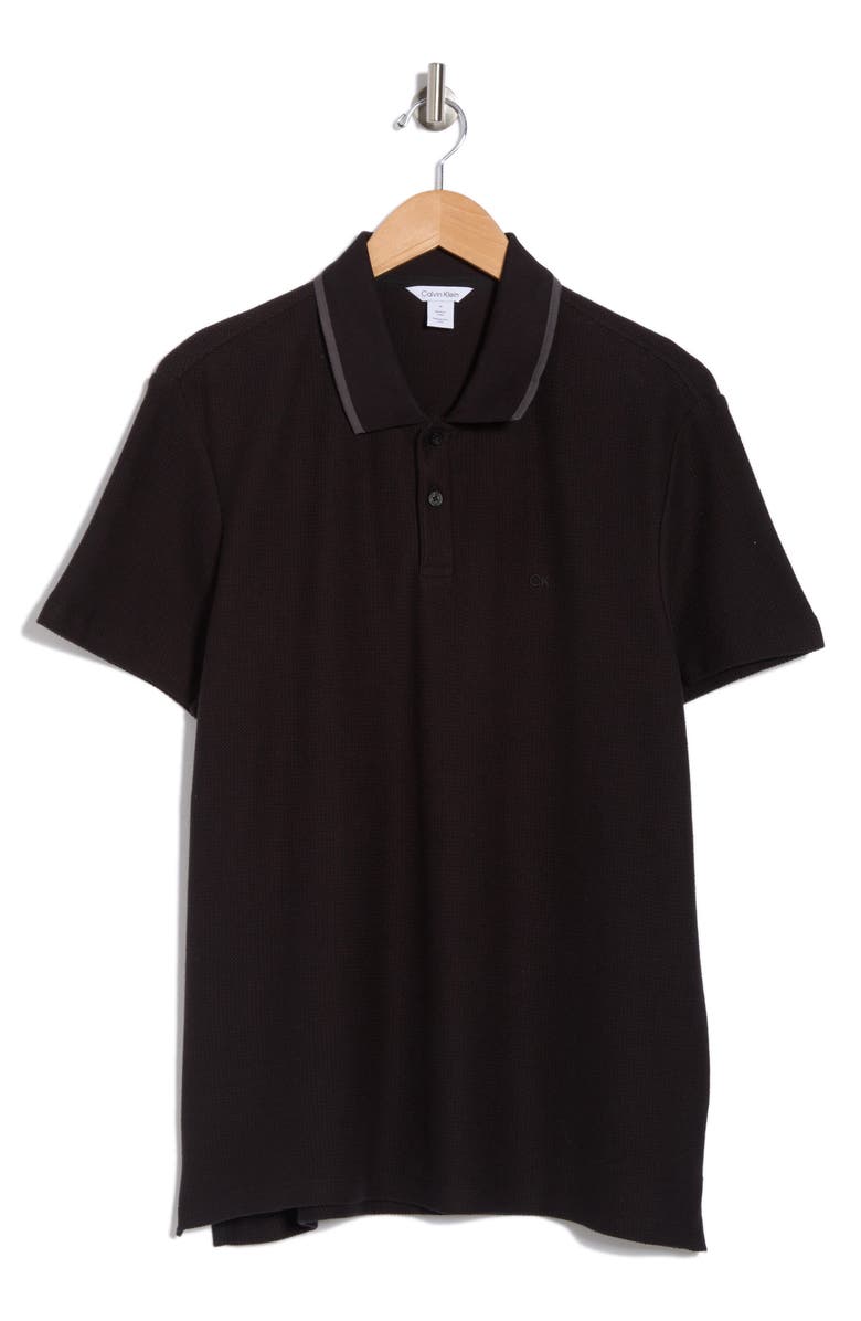 Calvin Klein Basketweave Polo, Alternate, color, Black