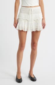 LoveShackFancy Delphie Lace Miniskirt