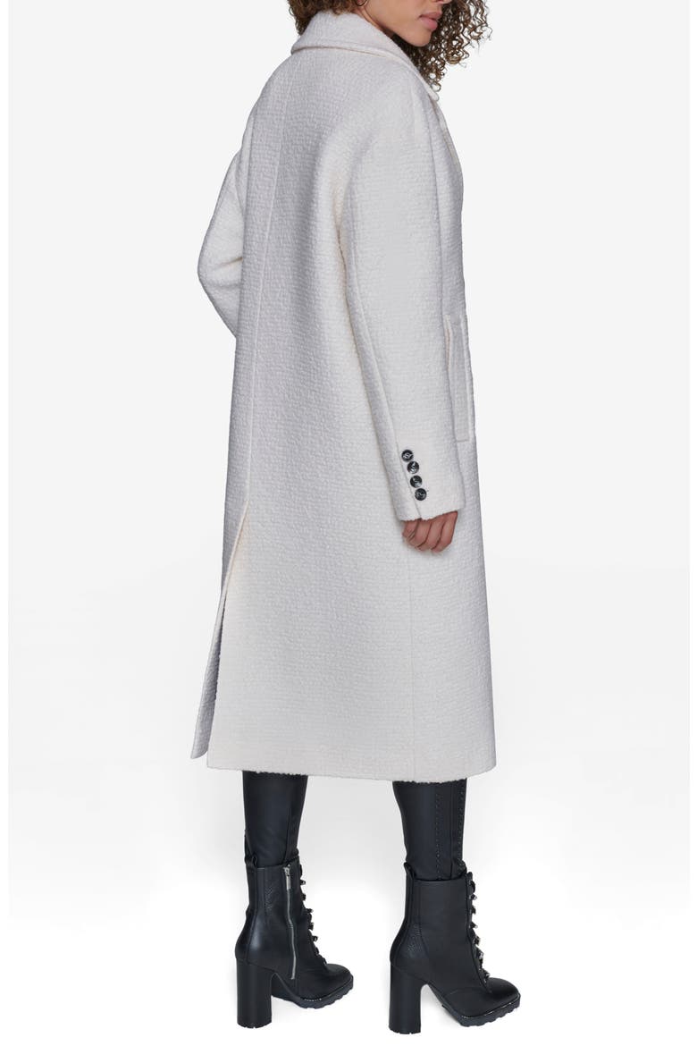 Textured Double Breasted Coat, Alternate, color, WHITE