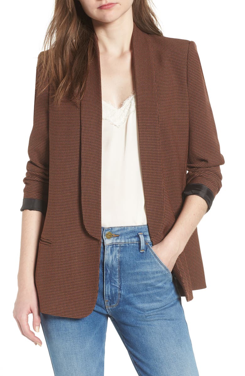 Mural Houndstooth Boyfriend Blazer, Main, color, 
