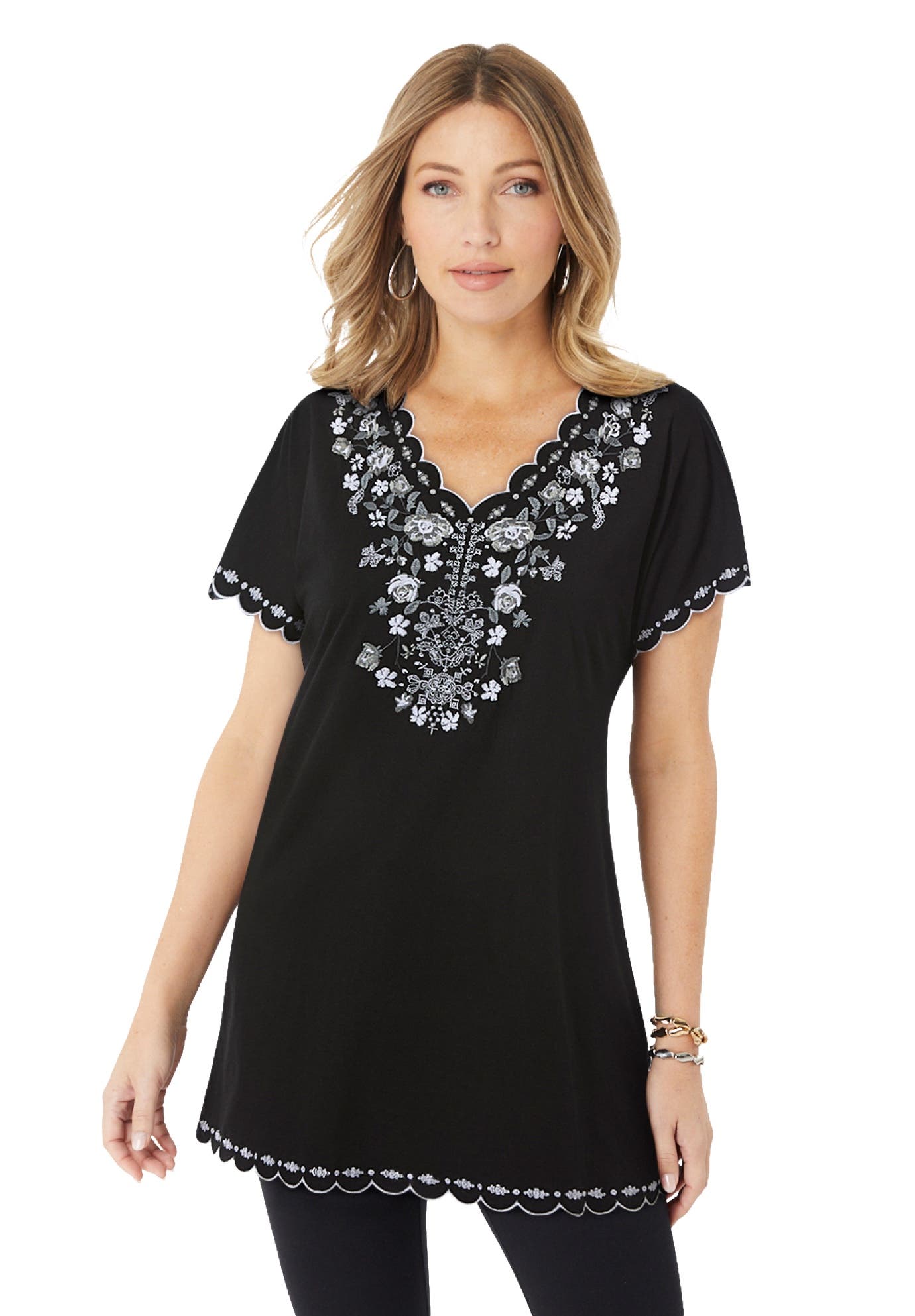 selected BLACK WHITE EMBROIDERY