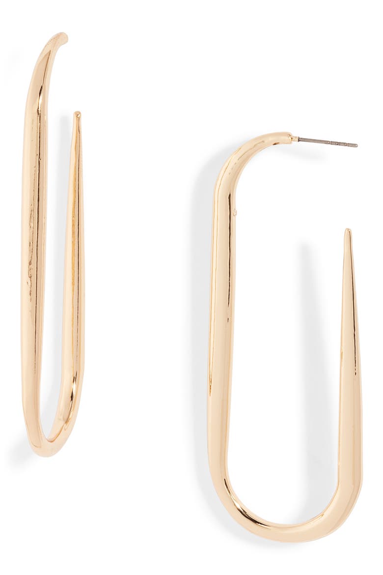 Bold Oval Hoop Earrings, Main, color, GOLD