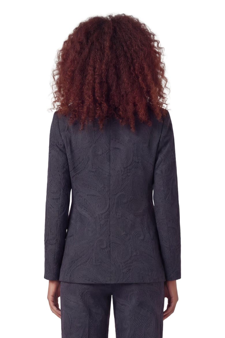 Crochet Paisley Womens Tailored Blazer, Alternate, color, CROCHET PAISLEY CAVIAR