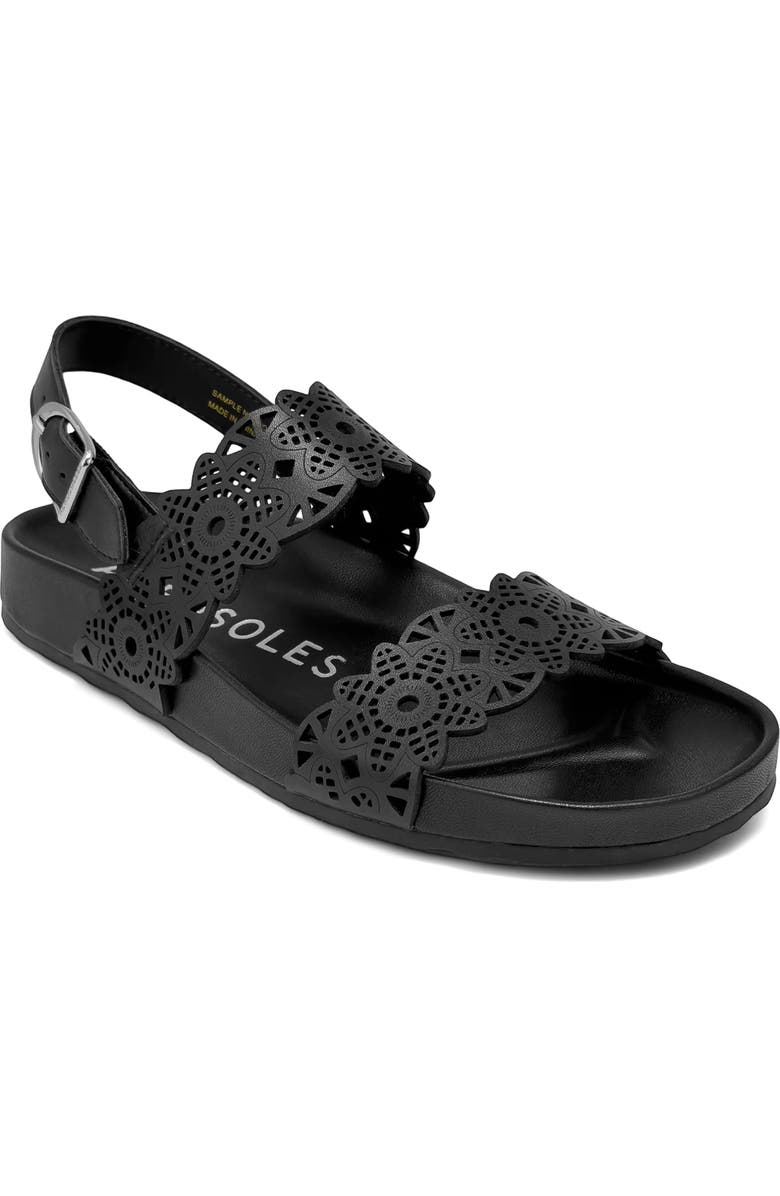 Aerosoles Lily Perforated Slingback Sandal, Main, color, Black Perf Fx Nappa