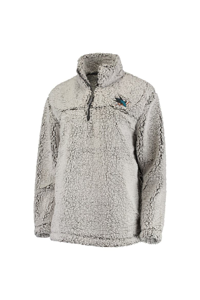 Women's G-III 4Her by Carl Banks Gray San Jose Sharks Sherpa Quarter-Zip Pullover Jacket, Alternate, color, Gray
