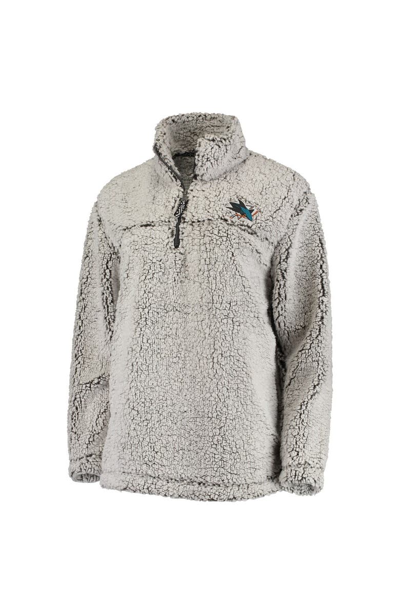 G-III 4HER BY CARL BANKS Women's G-III 4Her by Carl Banks Gray San Jose Sharks Sherpa Quarter-Zip Pullover Jacket, Alternate, color, Gray