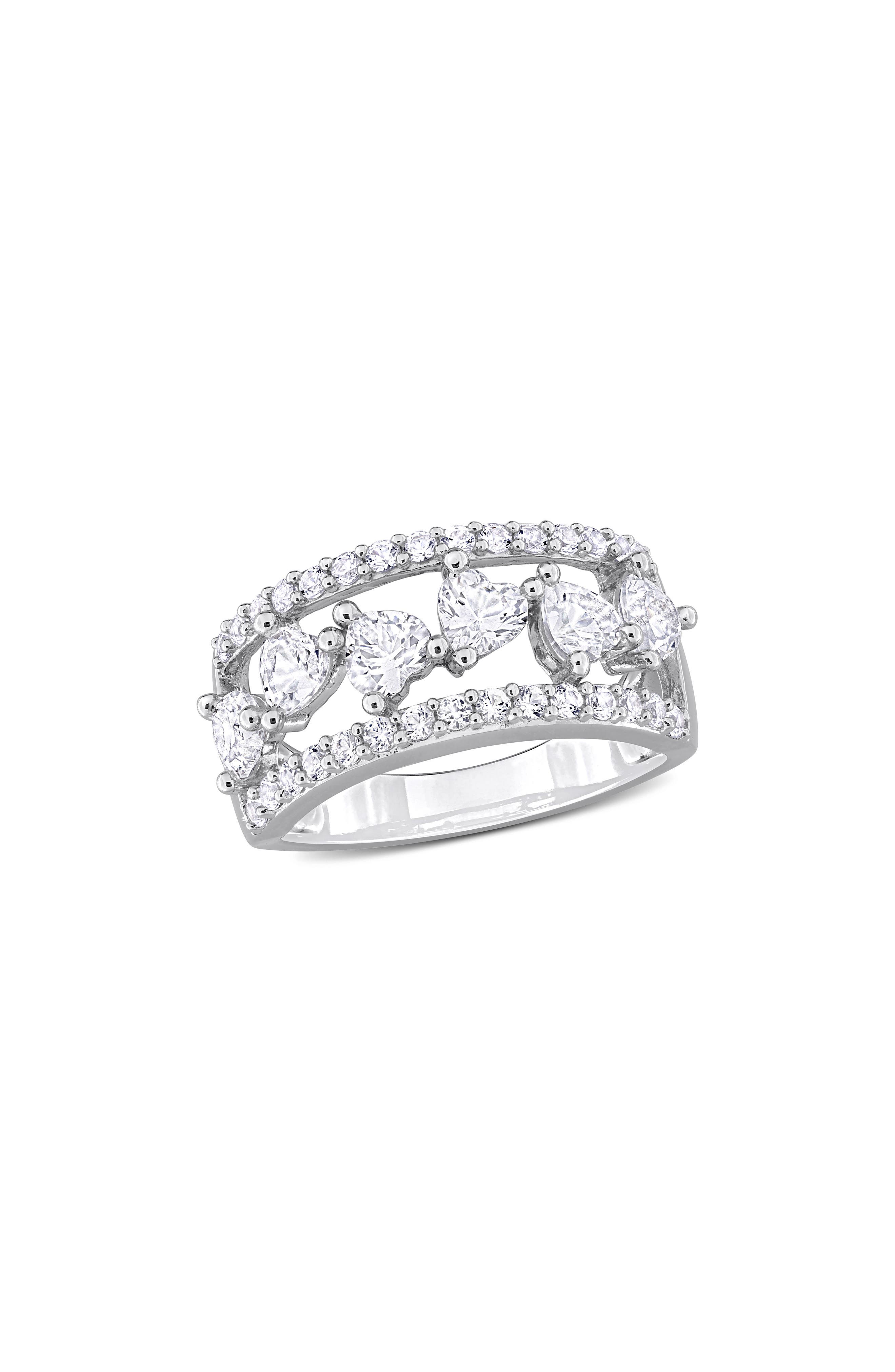 DELMAR Lab Created White Sapphire Ring