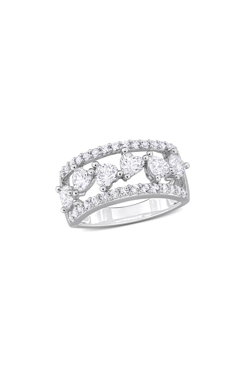 Lab Created White Sapphire Ring, Main, color, SILVER