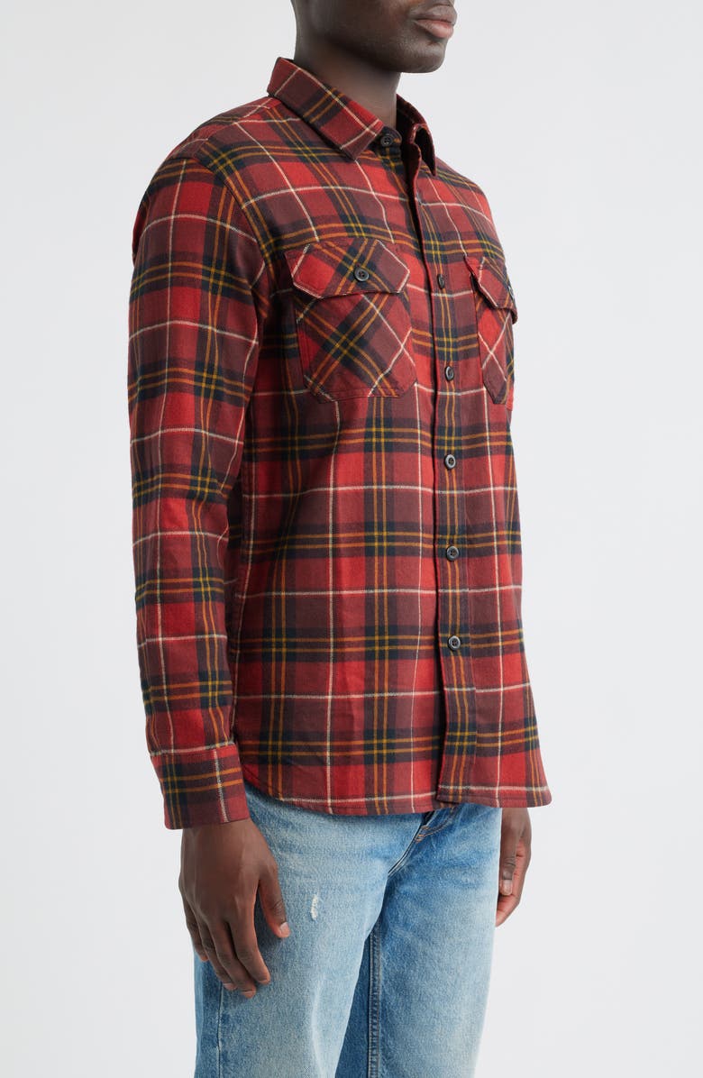 Pendleton Burnside Plaid Flannel Button-Up Shirt, Alternate, color, Red Multi Plaid