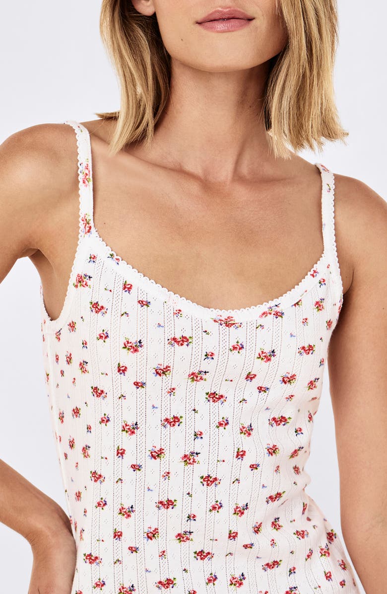 Papinelle Imogen Print Cotton Pointelle Nightgown, Alternate, color, Posy Floral