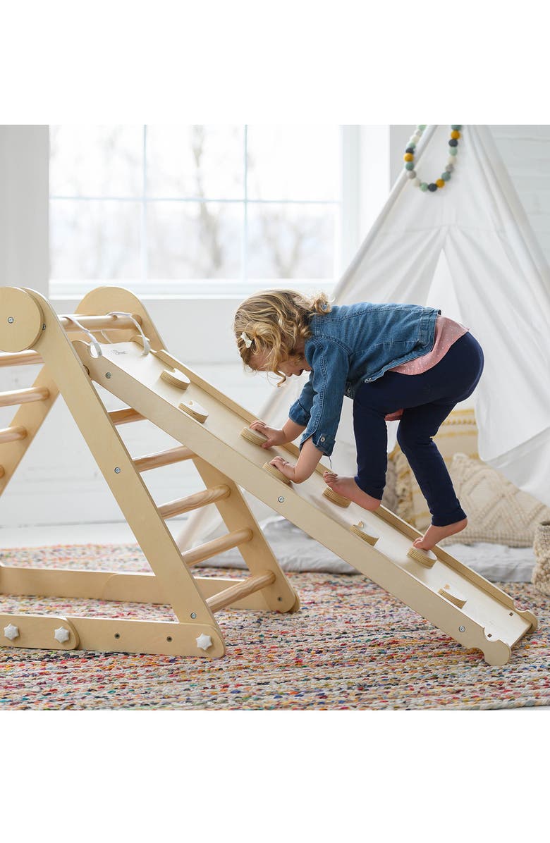 Little Partners 2-in-1 Wooden Climbing Ramp & Slide Attachment, Alternate, color,
