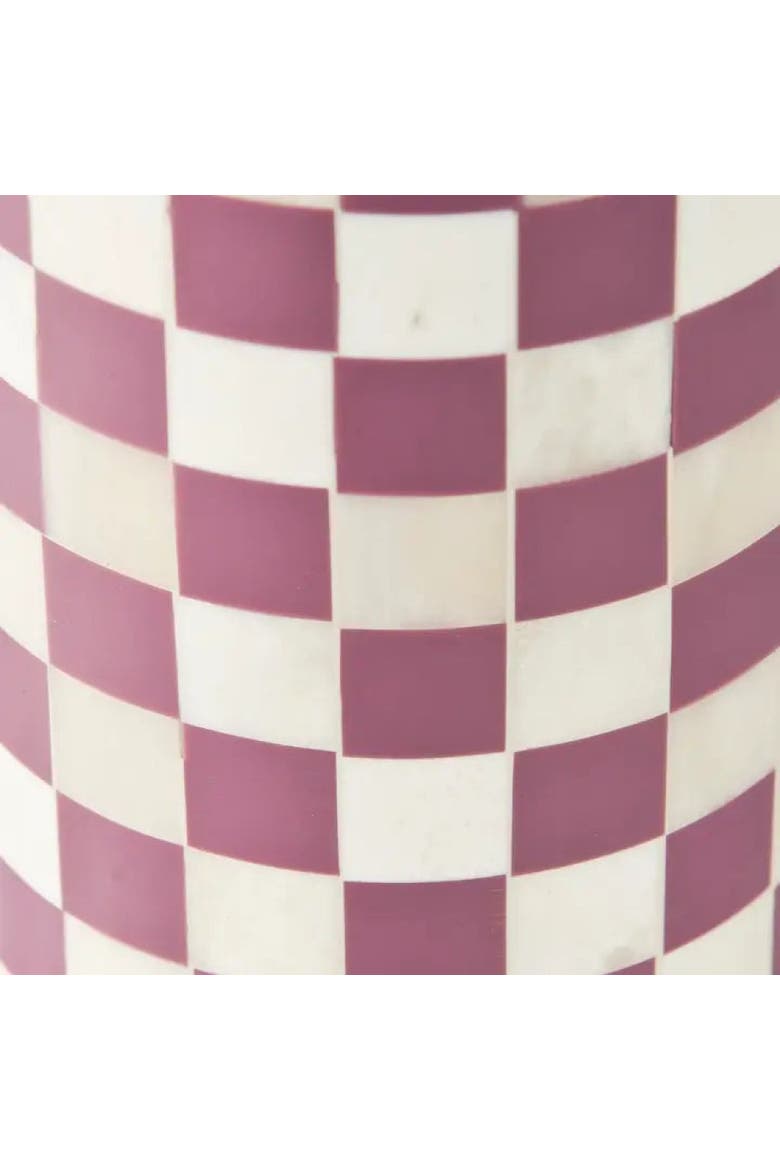 Checkered Bone Inlay Table Lamp Base, Alternate, color, Lavender