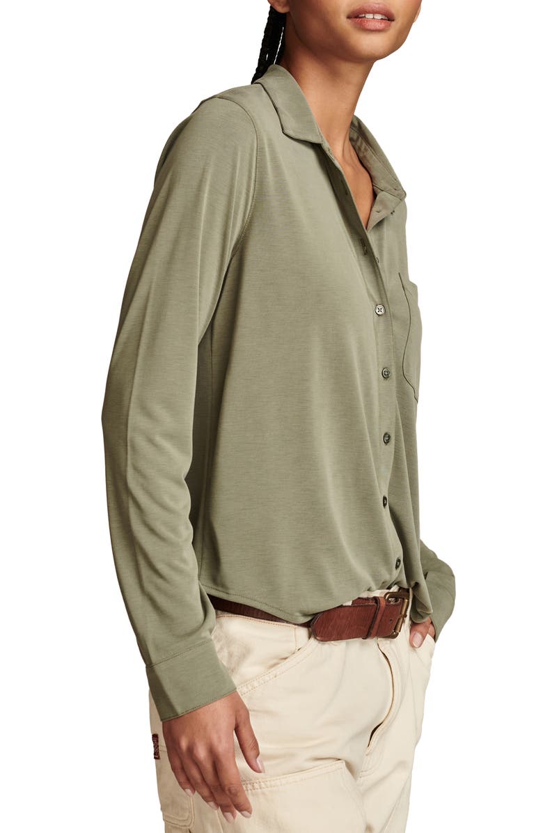 Lucky Brand Sandwash Shirt, Alternate, color, Dusty Olive