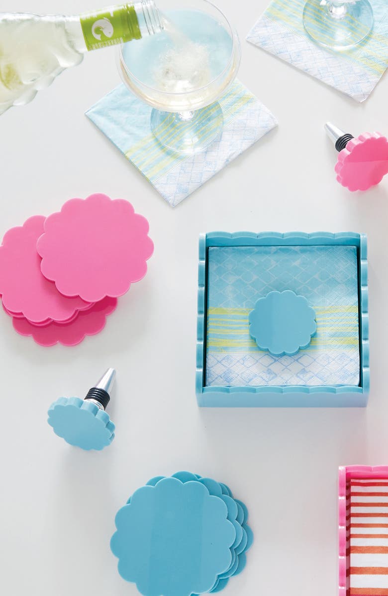 Mariposa Scallop Bottle Stopper, Alternate, color, Teal