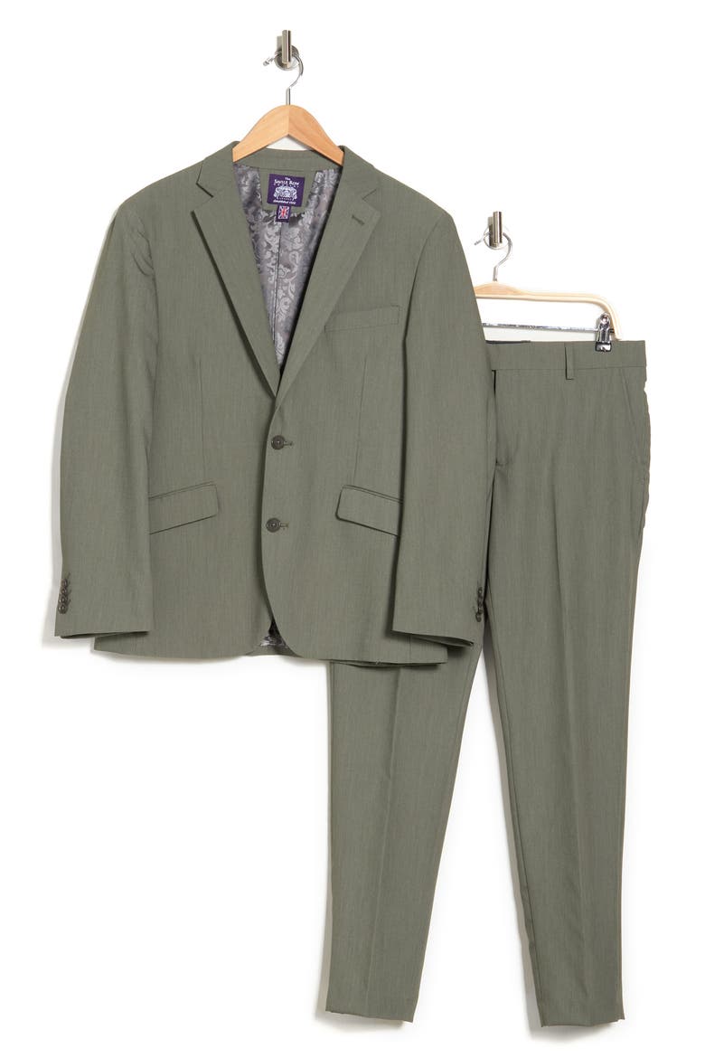 Bi-Stretch Solid 2-Piece Suit, Alternate, color, GREEN