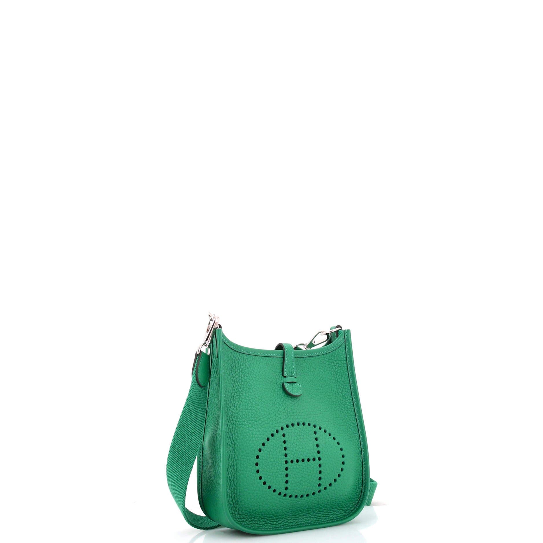 Pre-Owned Hermes Evelyne Bag Gen III Clemence TPM, Alternate, color, Green