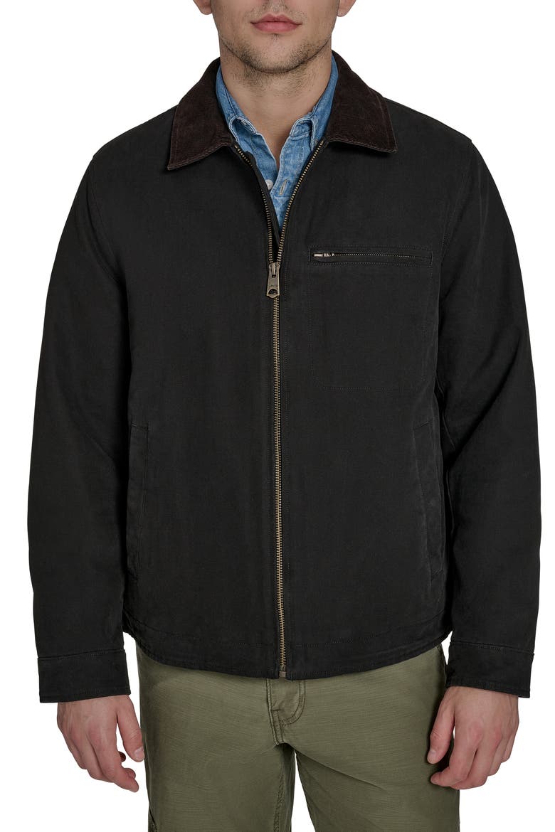 Canvas Utility Jacket with Quilted Lining, Main, color, BLACK