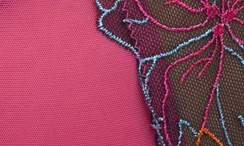 Oh La La Cheri Saracita Embroidered Mesh Underwire Teddy In Exotic Daydream 032/pink Yarro