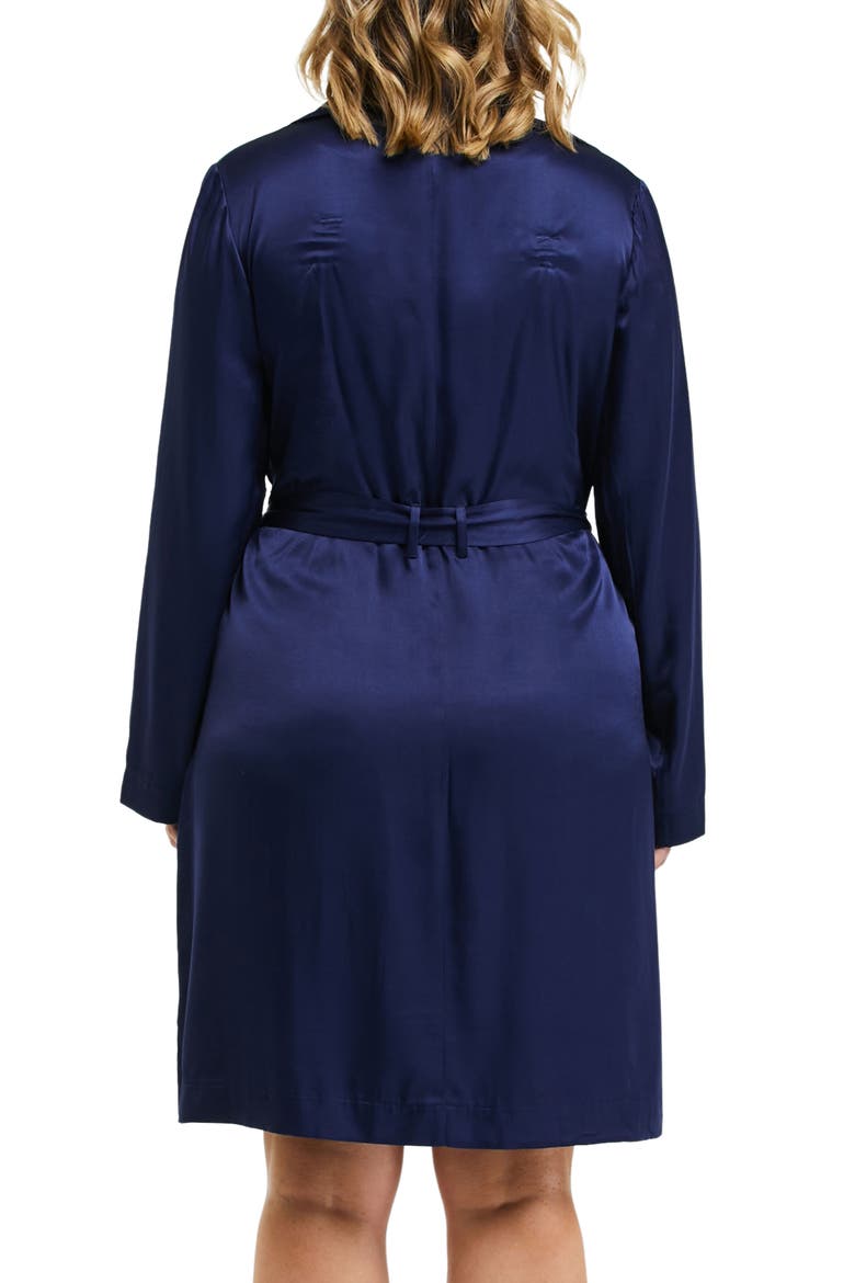 Samantha Satin Trench Coat, Alternate, color, INK