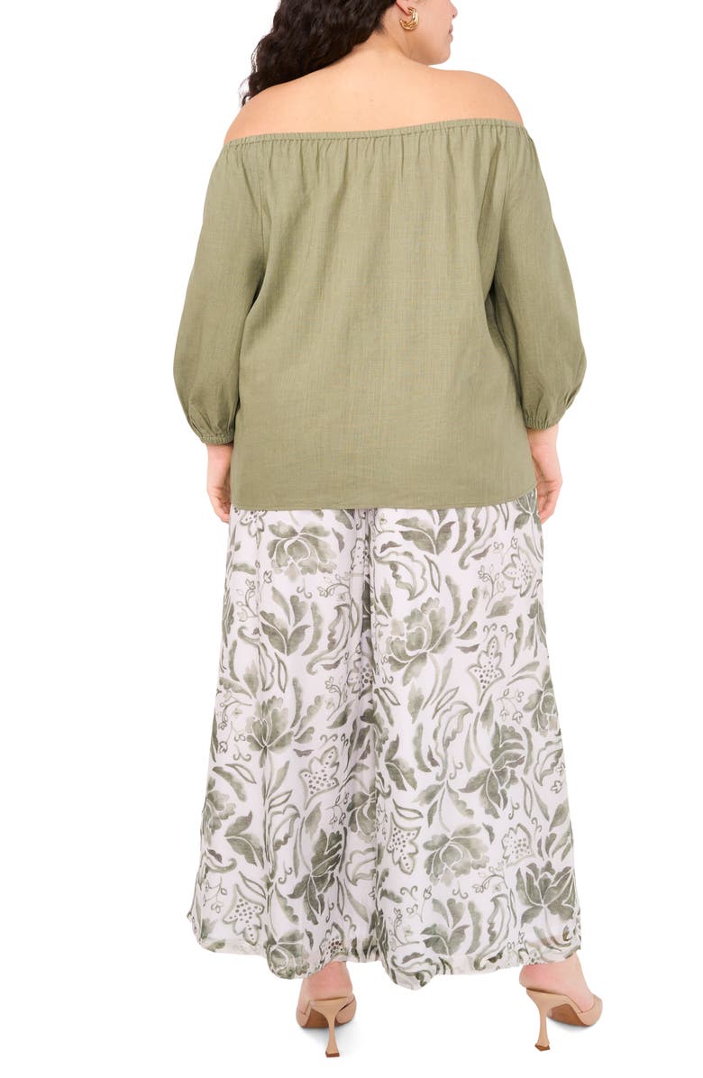 Vince Camuto Floral Print Drawstring Pants, Alternate, color, Olive Mist Floral