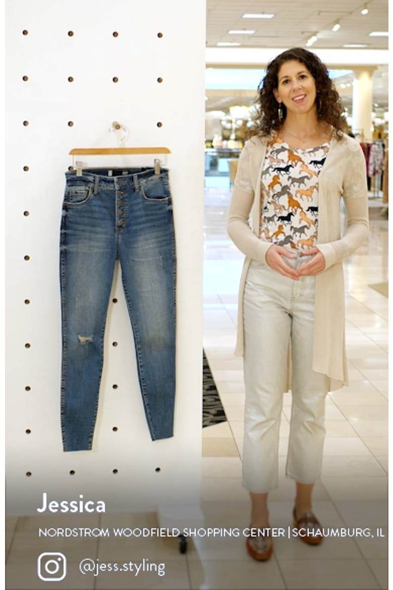 Donna Fab Ab Exposed Button Ripped Ankle Skinny Jeans video