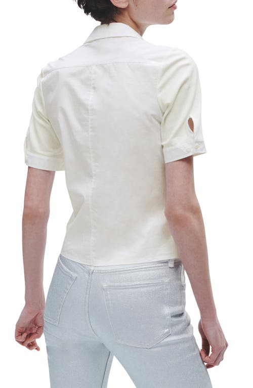 Rag & Bone Mixed Media Rib Polo In White
