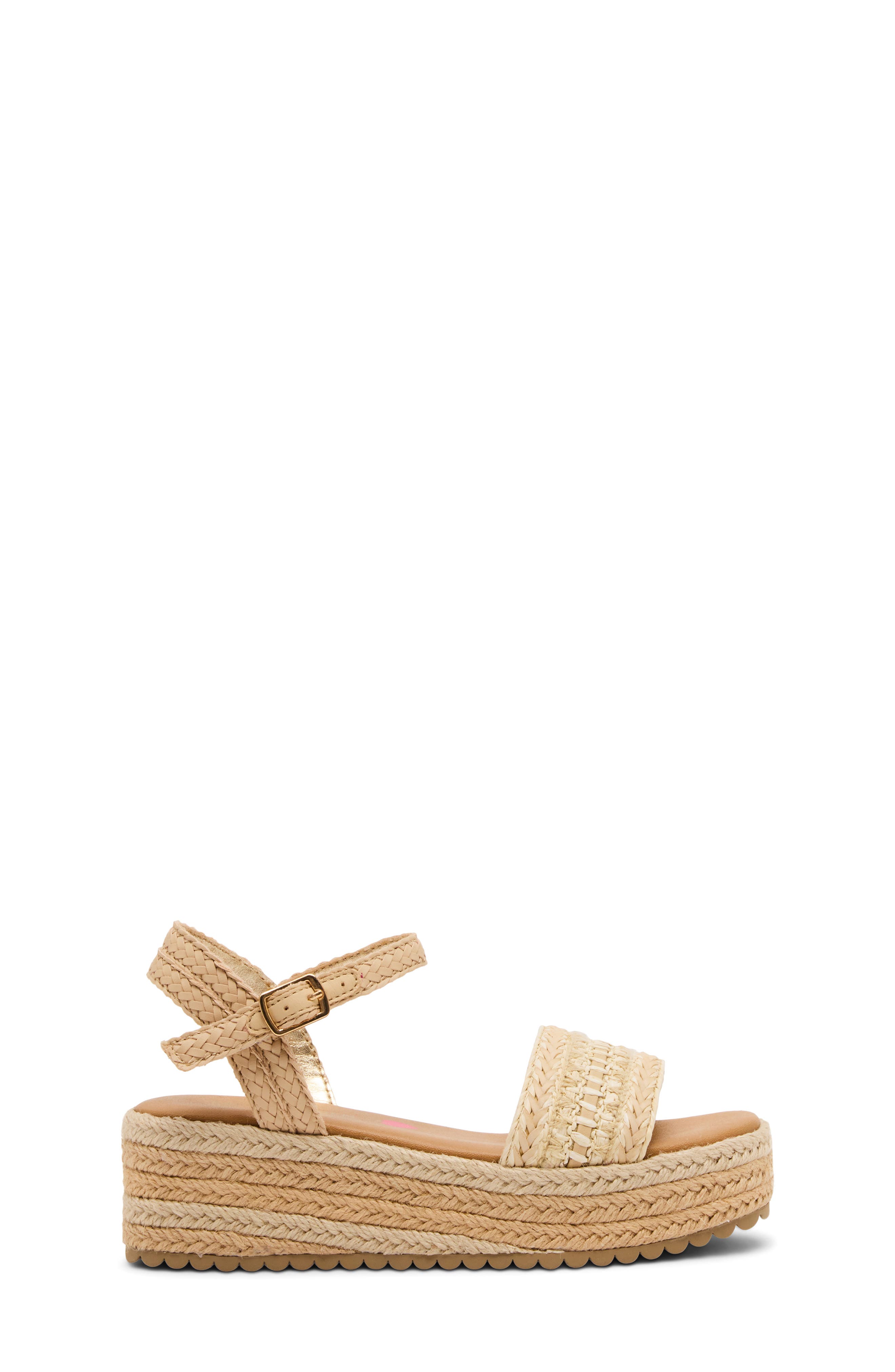 Kids' Jkiko Espadrille Ankle Strap Platform Wedge Sandal, Alternate, color, NATURAL