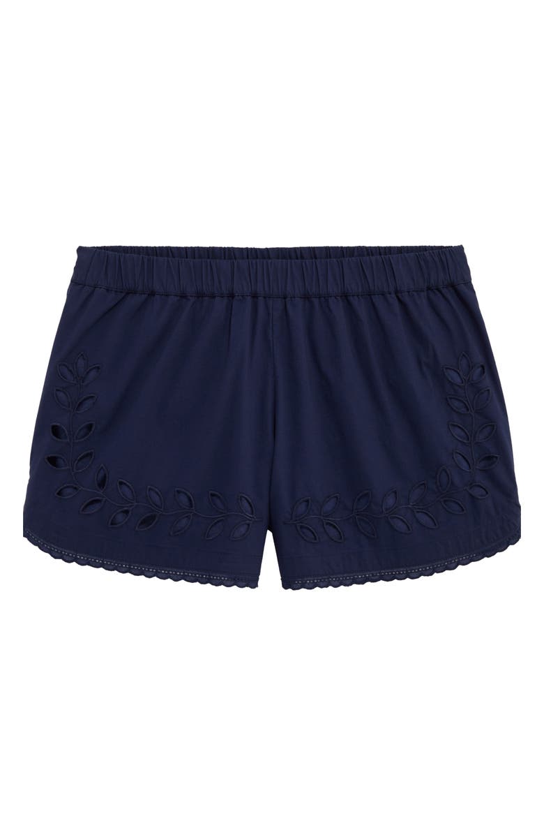 vineyard vines Embroidered Eyelet Pull-On Cotton Shorts, Alternate, color, Nautical Navy