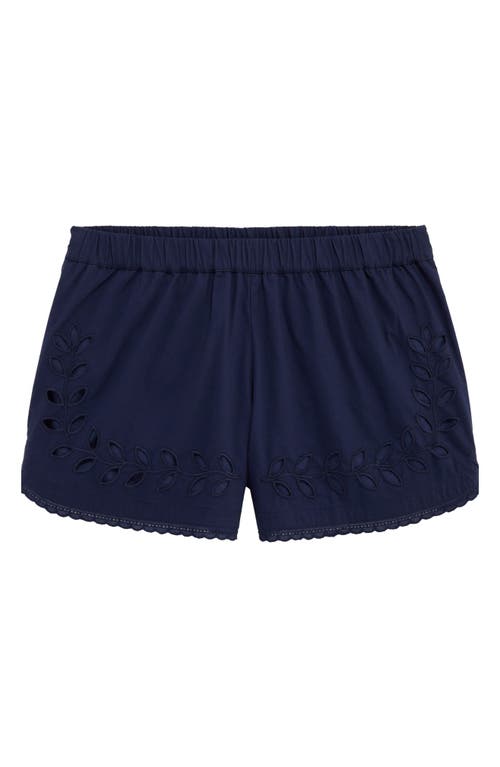 Vineyard Vines Embroidered Eyelet Pull-on Cotton Shorts In Blue
