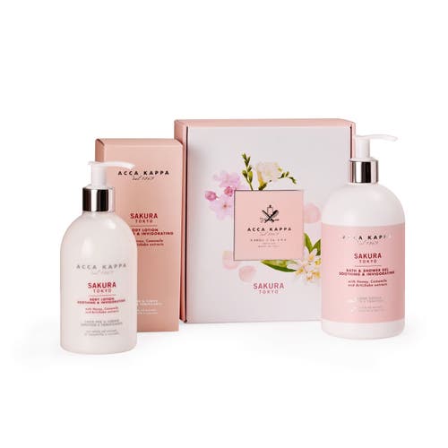 Acca Kappa Sakura Tokyo Shower Gel & Body Lotion Gift Set In White
