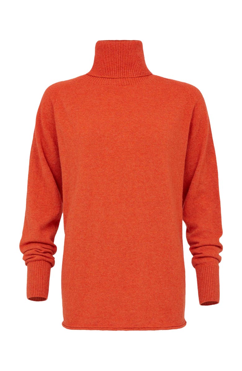 Celtic & Co. Geelong Wool Slouch Turtleneck Sweater, Alternate, color, Burnt Orange