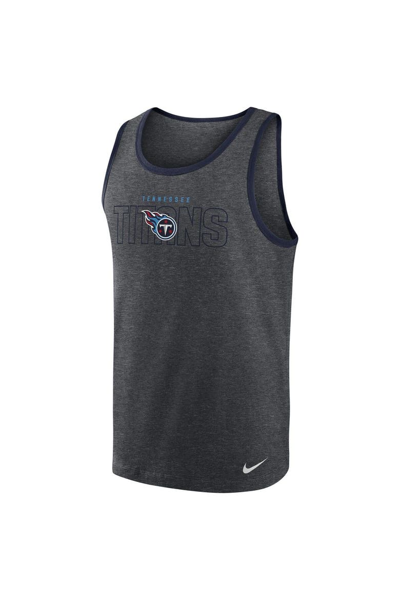 Men's Nike Heathered Charcoal Tennessee Titans Tri-Blend Tank Top, Alternate, color, Heather Charcoal