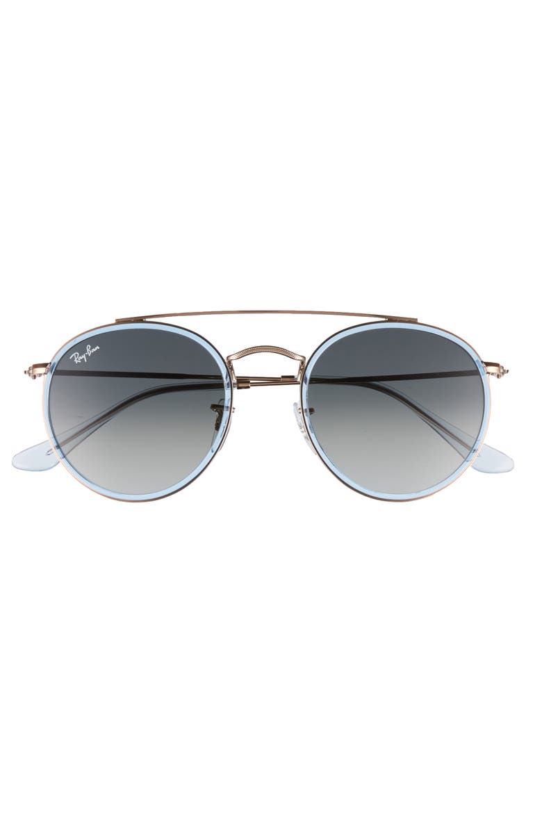51mm Aviator Gradient Lens Sunglasses, Alternate, color, LITE BLUE