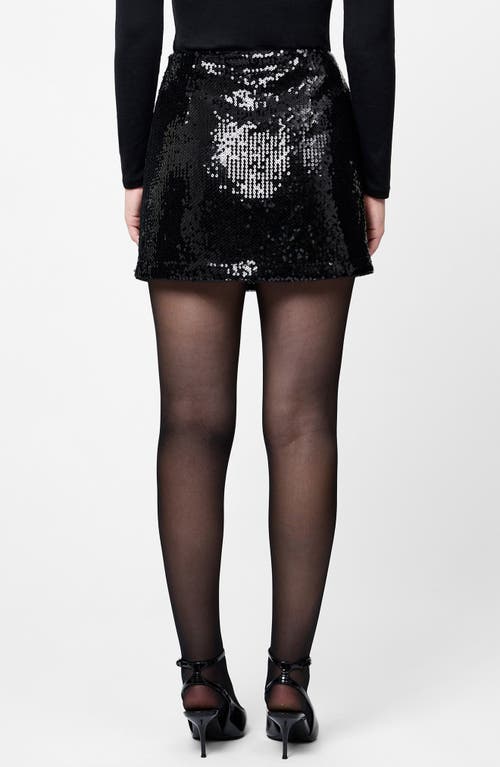 French Connection Sadie Sequin Miniskirt In Black