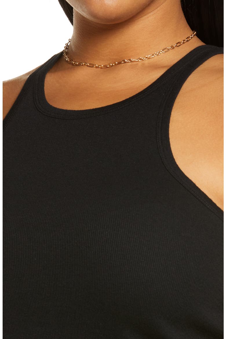 Ribbed Scoop Tank, Alternate, color, BLACK