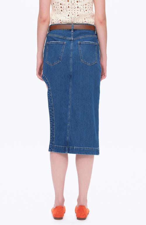 Bayeas Slit Denim Midi Skirt In Blue