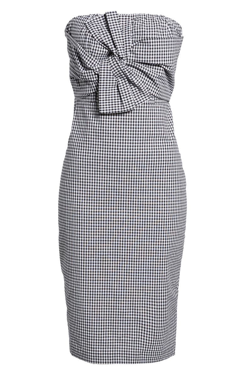 Leith Strapless Gingham Dress, Alternate, color, 