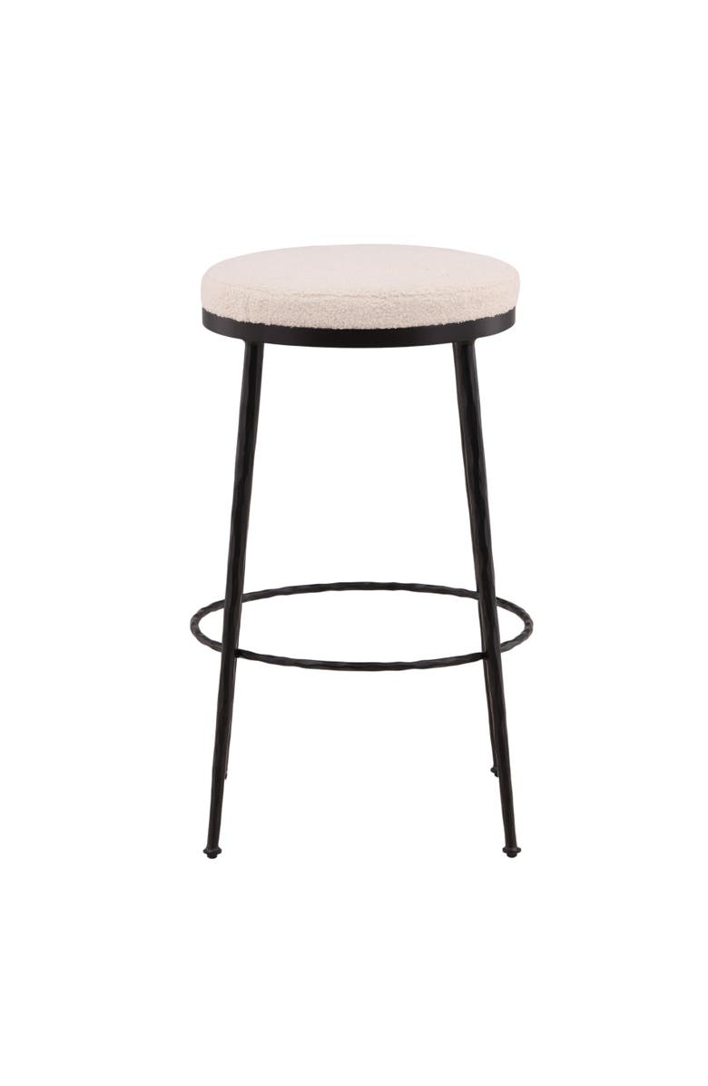 Dovetail Furniture Willa Bouclé & Iron Bar Stool, Alternate, color, Ivory
