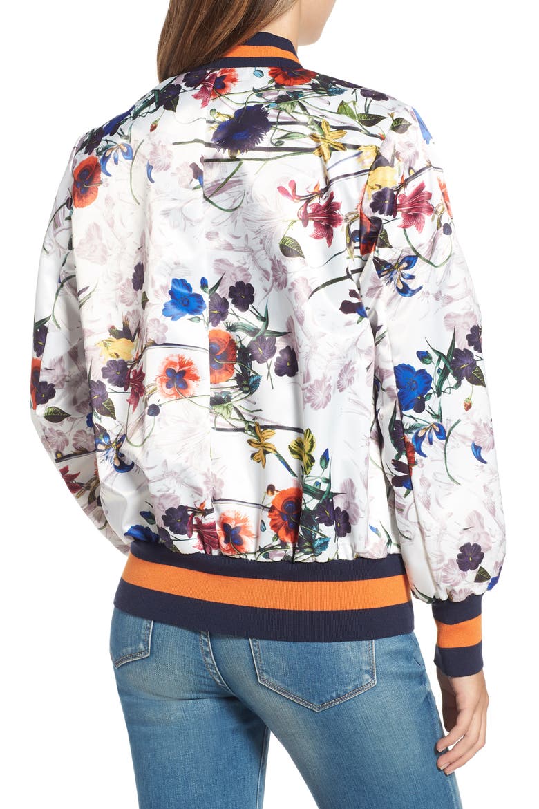 Flower Print Bomber Jacket, Alternate, color, TROPICAL FLORAL
